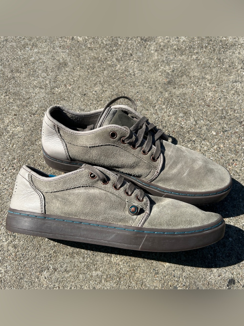 Satorisan Heisei Mens 8.5 Suede Low Top Sneakers Grey Leather